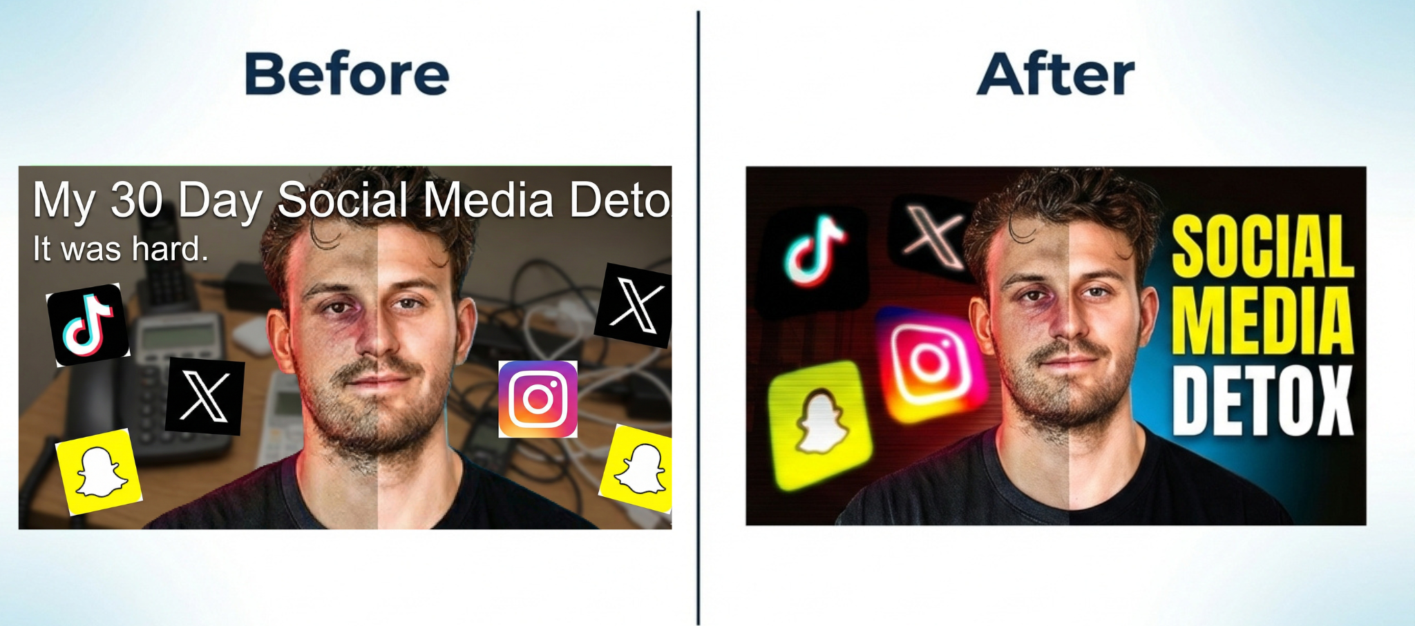 Collection of professional YouTube thumbnails showcasing bold colors, expressive visuals, and high-contrast design